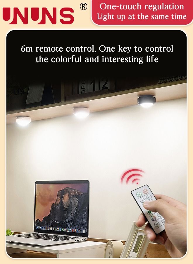 UNUNS 3-Pack Under Cabinet Lights,16 Colors Wireless LED Touch Lights With Remote,Ideal For Kitchen Cabinets,Closets,Garage - Image 2