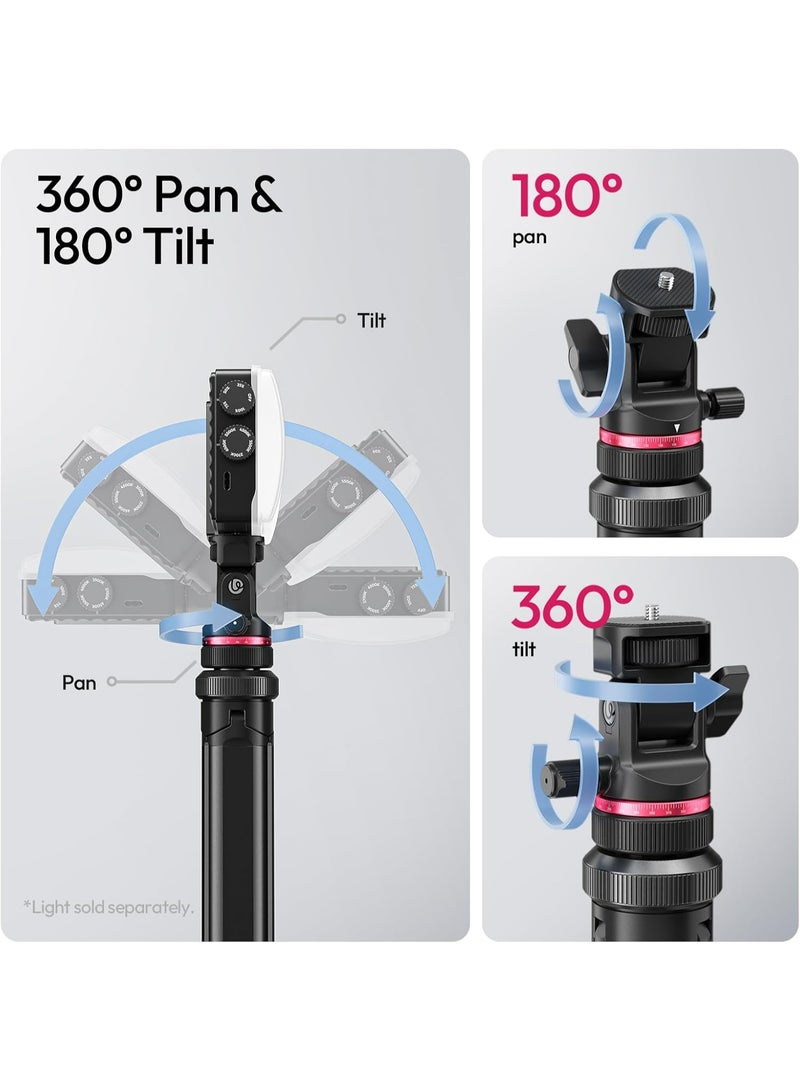 ULANZI MT-80 Aluminum Tripod Stand, 7FT Extendable Camera Phone Tripod for Travel, Auto Pop-Up, 1/4" Screw, 360 Ball Head Portable Photo Video Light Stand for DSLR Camera, Ring Light, Video Rig - Image 4