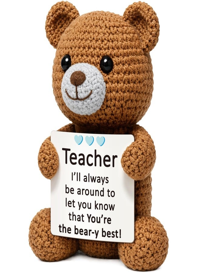 WELLBANEE Teacher Appreciation Gifts, Crochet Bear for Women,Thank You Gift for Teacher from Students Parents, Appreciation Present End of Year Back to School - Image 1
