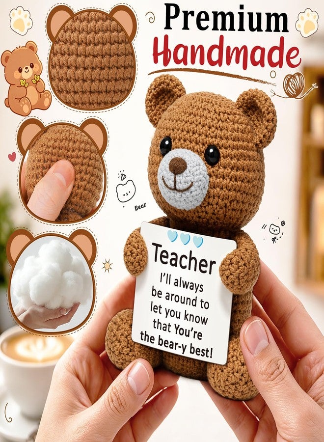 WELLBANEE Teacher Appreciation Gifts, Crochet Bear for Women,Thank You Gift for Teacher from Students Parents, Appreciation Present End of Year Back to School - Image 4