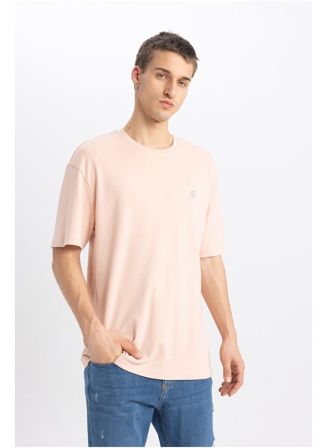 DeFacto - Man Comfort Fit Crew Neck Short Sleeve Knitted T-Shirt - Image 1