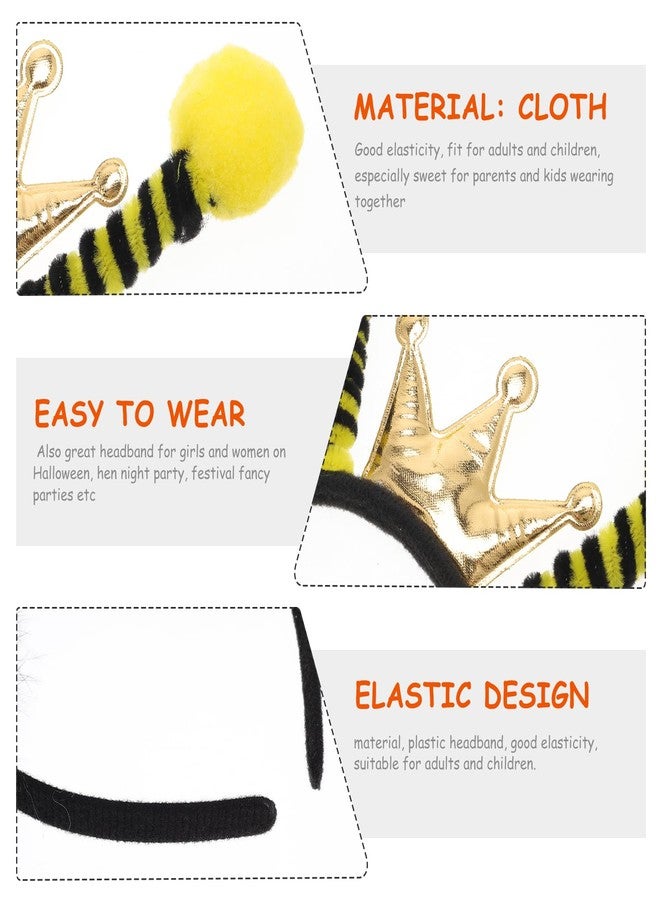 أموسفون طوق رأس على شكل هوائي، مناسب لحفلات أعياد الميلاد، مزين بنقوش النحلة والنملة والخنفساء، إكسسوارات تنكرية للكبار (أسود) - Image 4