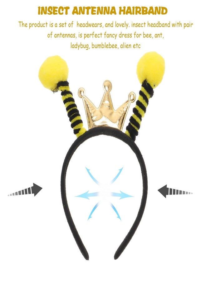 أموسفون طوق رأس على شكل هوائي، مناسب لحفلات أعياد الميلاد، مزين بنقوش النحلة والنملة والخنفساء، إكسسوارات تنكرية للكبار (أسود) - Image 5