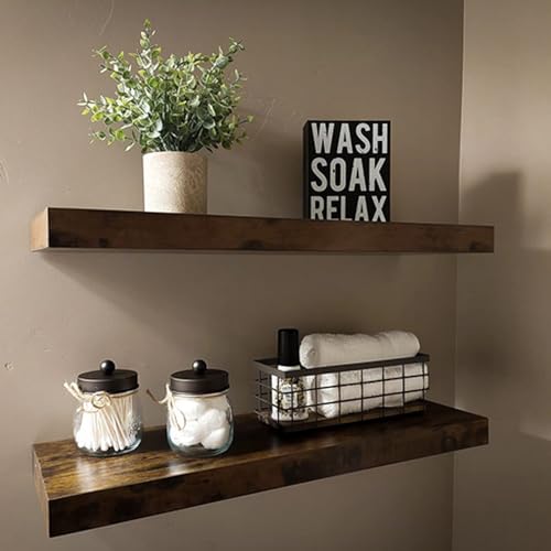 TIEYIPIN Farmhouse Small Metal Wire Storage Basket Bin, Rustic Home Storage Organizer with Wooden Bottom for Kitchen, Cabinets, Bathroom Counter, Pantry, Garage, Laundry Room - Black (4 Pack) - Image 4