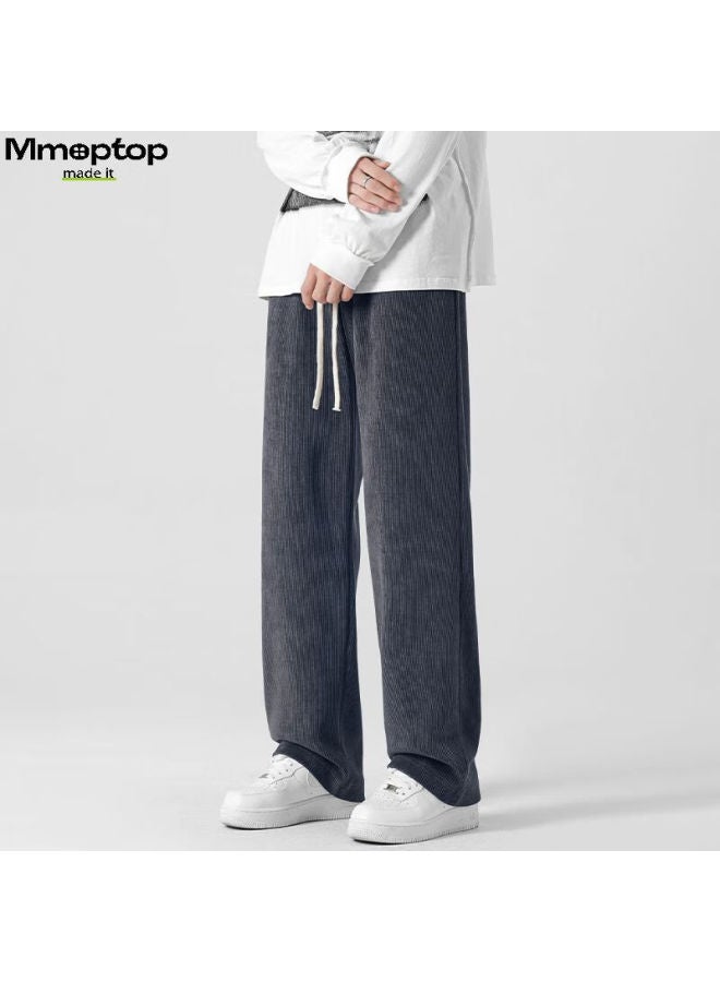 Mmoptop Style Corduroy Pants, Trendy Men's Spring And Summer Sports Loose Casual Trousers Ck2347, Dark Gray, M - Image 1