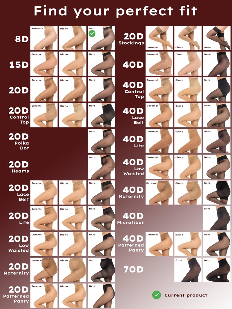Veluk Ultra Sheer Pantyhose for Women 8 Denier, Without Shorts, Matte Surface, Flat Seams, Invisible Toe - Image 3