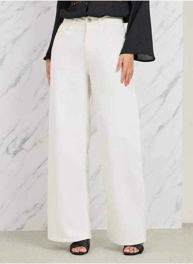 ستايلي High Waist Wide Leg Jeans