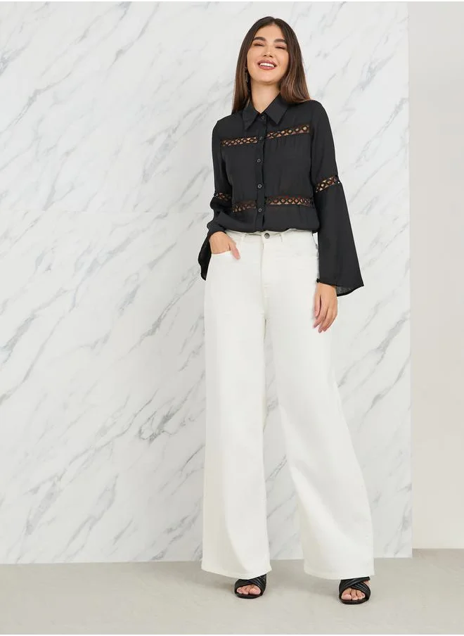 ستايلي High Waist Wide Leg Jeans