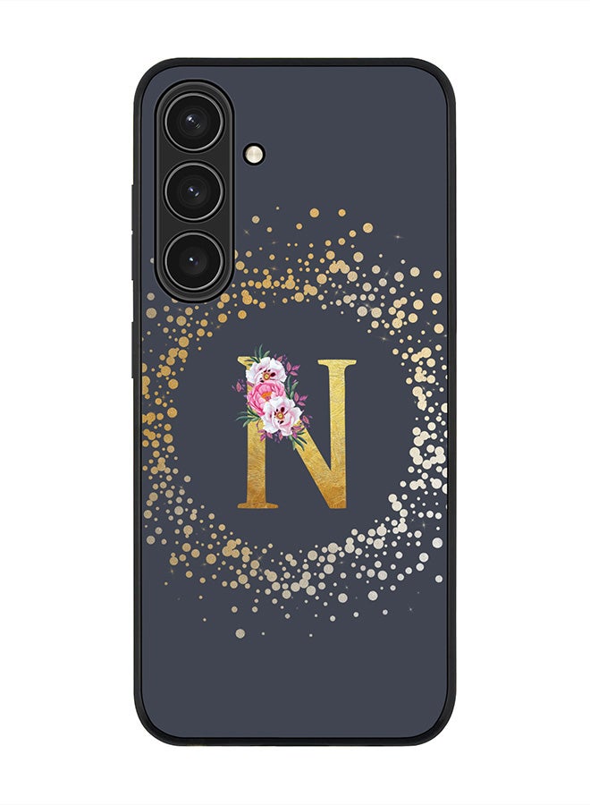 Stylizedd For Samsung Galaxy S25+ / S25 Plus 5G Case,Slim fit Camera Protection, Shockproof Thin Phone cover  - Custom Monogram Floral - N  (Grey ) - Image 1