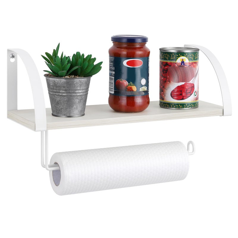 BTY BTY Paper Towel Holder with Shelf Farmhouse Paper Towel Holder
