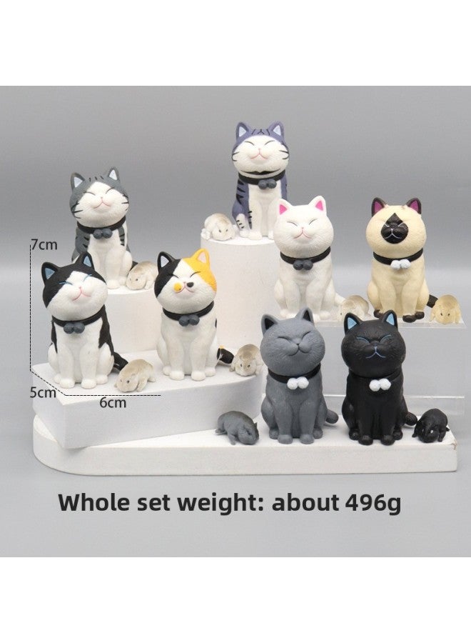 Anime Cartoon Simulation Siam Small Cat Hand Micro Landscape Doll Cake Baking Decoration Decoration Model-Color:8 Slip-on Cat (bag)  - Image 1