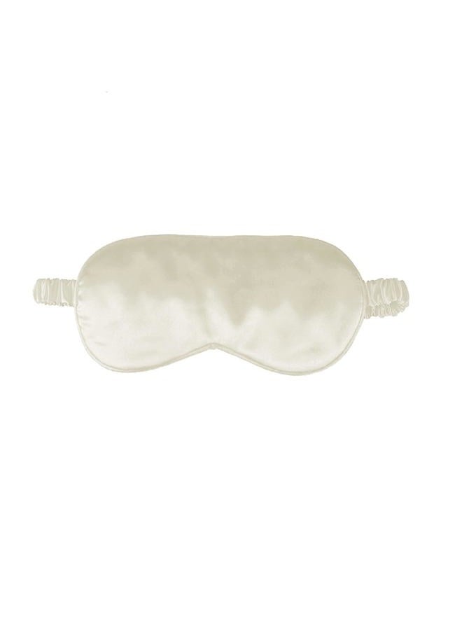CREHODEC 1 Pack Sleep Mask, Silk Eye Mask with Elastic Strap, Blindfold, Soft Silk Sleeping Mask for Girls, Women, Men (White) - Image 1