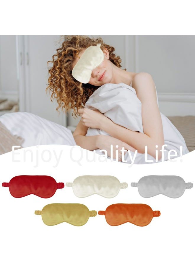 CREHODEC 1 Pack Sleep Mask, Silk Eye Mask with Elastic Strap, Blindfold, Soft Silk Sleeping Mask for Girls, Women, Men (White) - Image 5