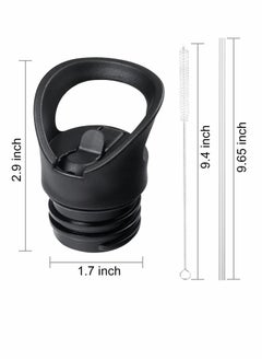 KASTWAVE Straw Lid for Hydro Flask Standard Mouth Water Bottle, Lid with Straws and Flexible Handle fits Hydroflask Standard Mouth 12 - 64 oz, Sports Straw Cap Flip Top Replacement Lid  - Image 4