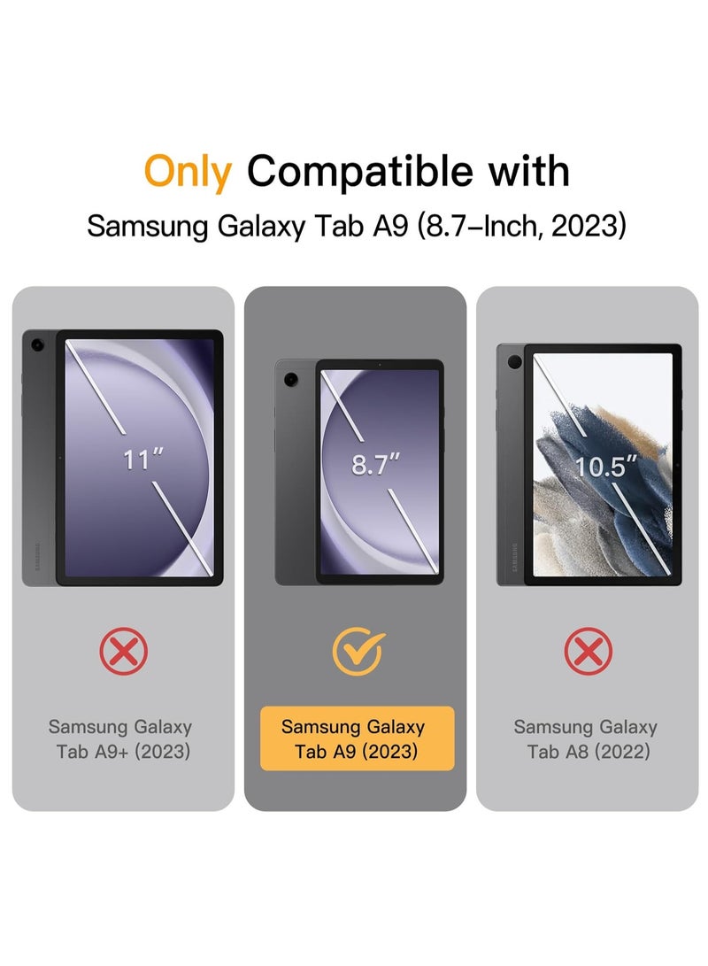 DUSALA Premium Case for Samsung Galaxy Tab A9, Smart Cover with Pencil Holder, Soft Baby Skin Silicone Back and Full Body Protection, Auto Wake/Sleep Cover For Samsung Galaxy Tab A9 8.7inch (Black) - Image 2