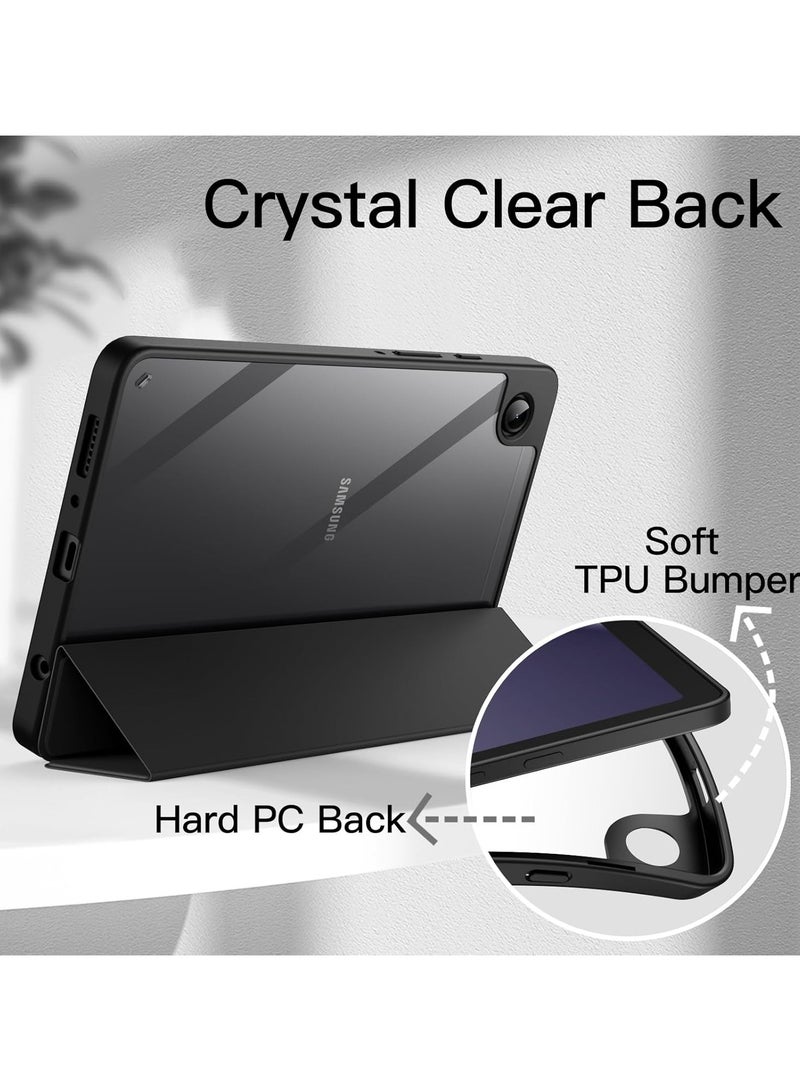DUSALA Premium Case for Samsung Galaxy Tab A9, Smart Cover with Pencil Holder, Soft Baby Skin Silicone Back and Full Body Protection, Auto Wake/Sleep Cover For Samsung Galaxy Tab A9 8.7inch (Black) - Image 4