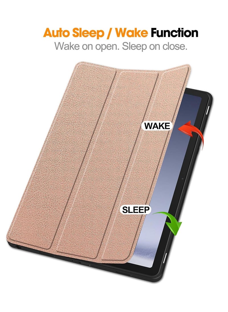 DUSALA Premium Case for Samsung Galaxy Tab A9, Smart Cover with Pencil Holder, Soft Baby Skin Silicone Back and Full Body Protection, Auto Wake/Sleep Cover For Samsung Galaxy Tab A9 8.7inch (Black) - Image 5