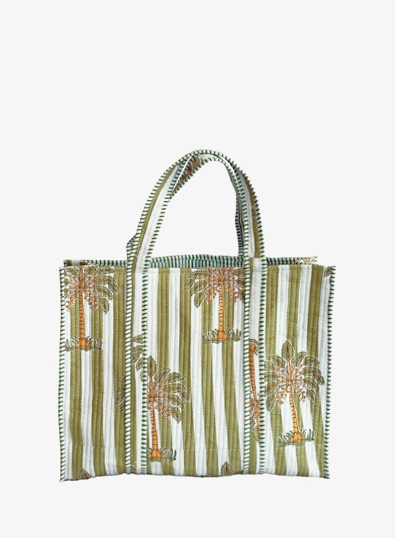 BU Towels BU Palm Bag, Hand-printed palm design, Designed for travel, pool days, and everyday use - Image 1