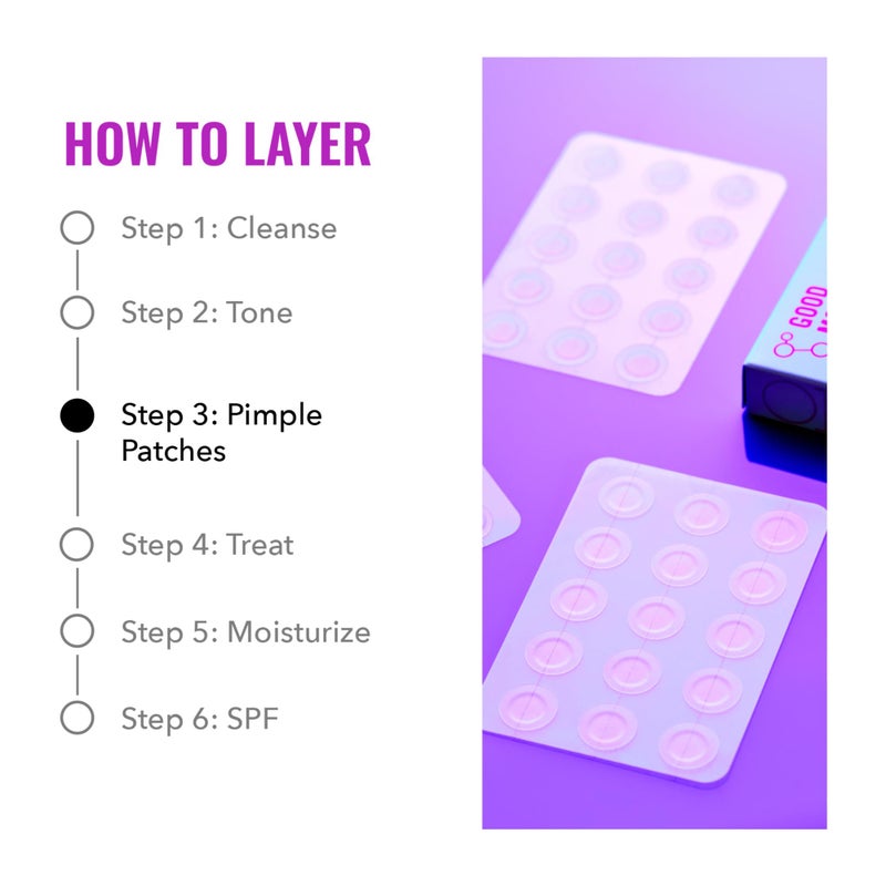 Good Molecules Pimple Patches 60 Pack - Ultra-Thin Hydrocolloid Acne Patches To Conceal Breakouts, Blackheads, and Blemishes - Acne Spot Treatment, Skin Care For Face - Image 5