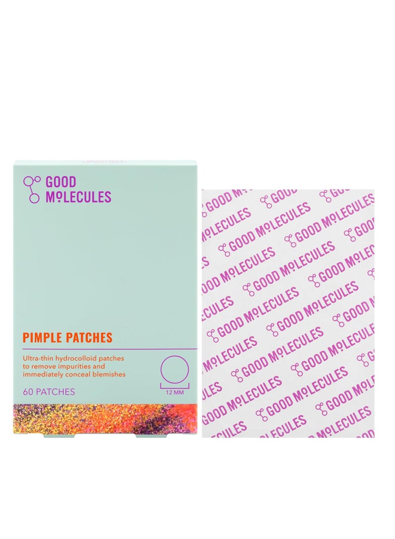 Good Molecules Good Molecules Pimple Patches (60 Patches) - Ultra-Thin Hydrocolloid Patches To Conceal Whiteheads, Blackheads And Blemishes, Target Ance and Impurities - Skin Care For Face With Cellulose And Pectin  - Image 2
