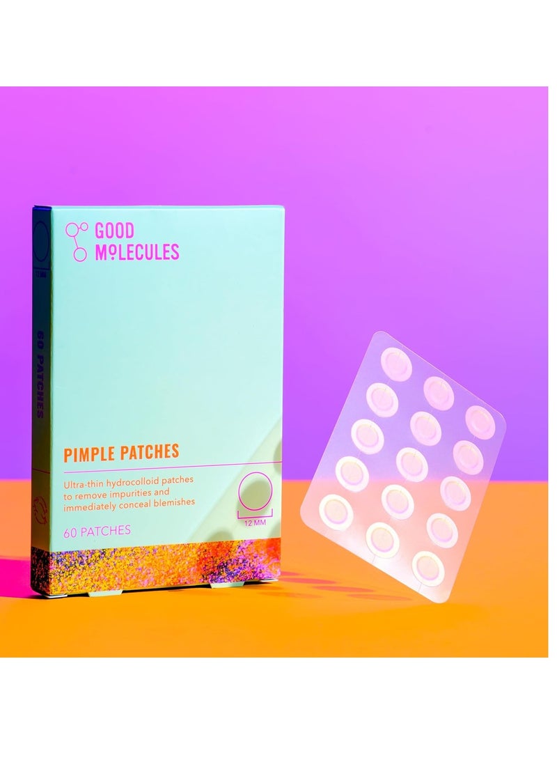 Good Molecules Good Molecules Pimple Patches (60 Patches) - Ultra-Thin Hydrocolloid Patches To Conceal Whiteheads, Blackheads And Blemishes, Target Ance and Impurities - Skin Care For Face With Cellulose And Pectin  - Image 4