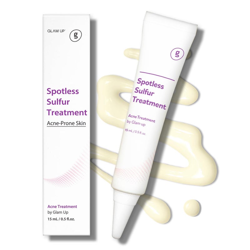 Glam Up GLAM UP Spotless 10 Sulfur Treatment Spot Serum for Fast Healing Pimples Blemishes and Acne Breakouts Overnight Acne Soothing15mL 05 fl oz Made in the US 