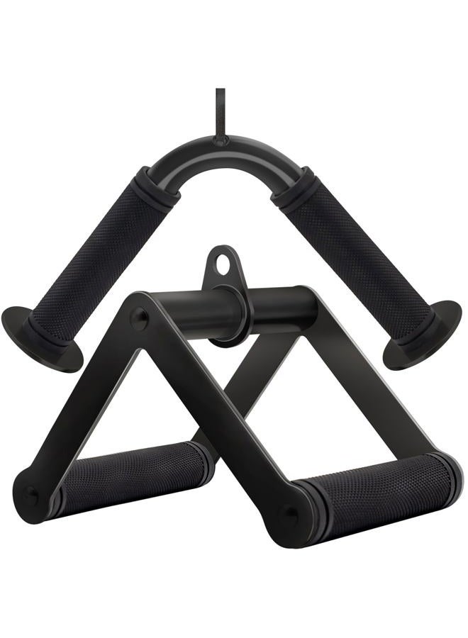 Howffite V Shaped Press Down Bar Cable Machine Attachment Double D Row Handle Landmine Attachments Biceps Triceps Back Muscle Exercise Accessories - Image 1