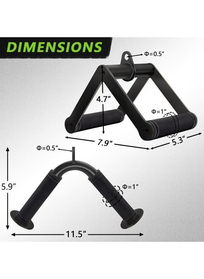 Howffite V Shaped Press Down Bar Cable Machine Attachment Double D Row Handle Landmine Attachments Biceps Triceps Back Muscle Exercise Accessories - Image 2