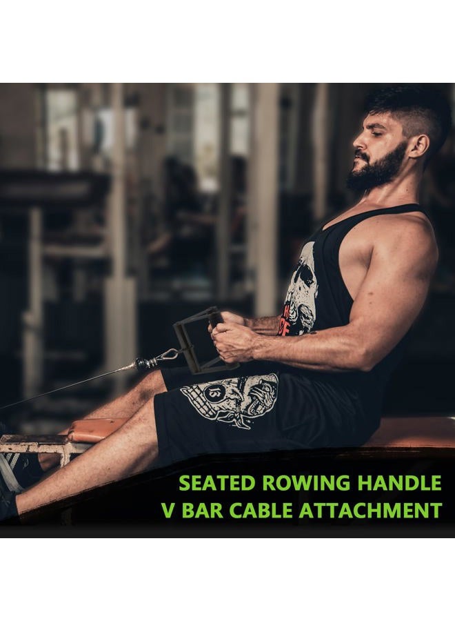 Howffite V Shaped Press Down Bar Cable Machine Attachment Double D Row Handle Landmine Attachments Biceps Triceps Back Muscle Exercise Accessories - Image 4