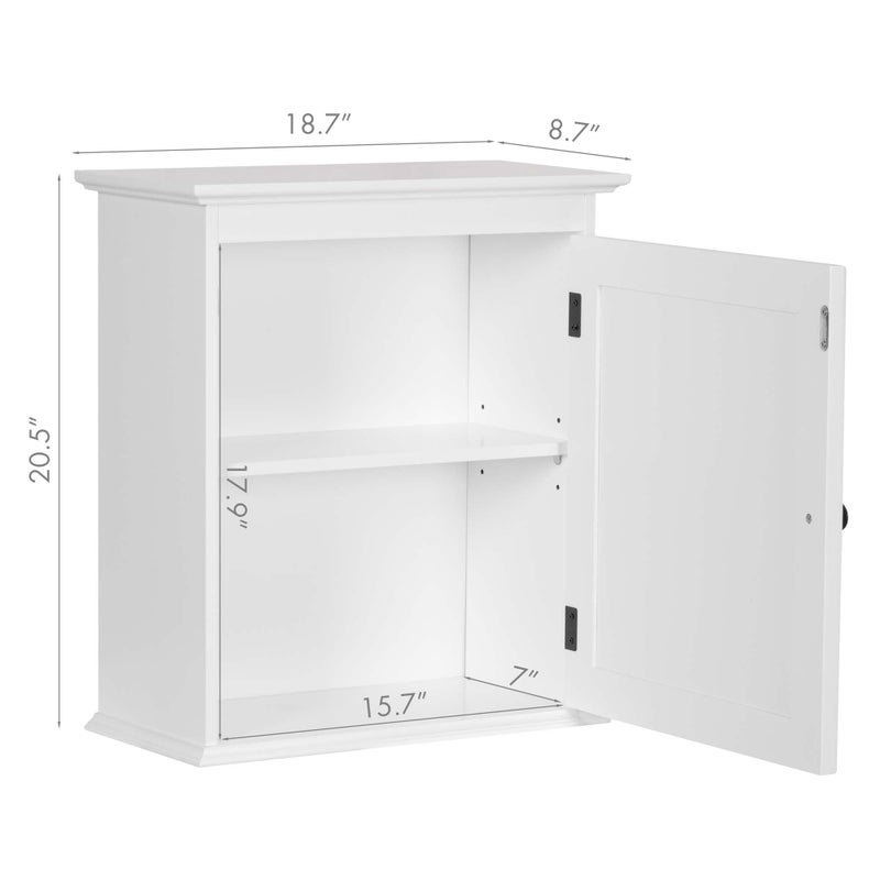 Spirich Small Bathroom Wall Cabinet, Wall Mounted Storage Cabinet, Medicine Cabinet Organizer for Bathroom, Kitchen, Living Room, White - Image 5