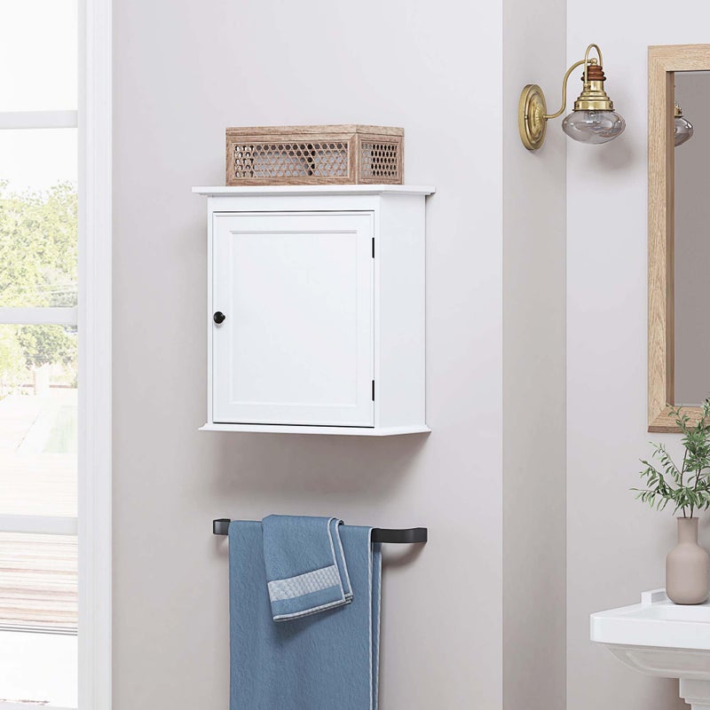 Spirich Small Bathroom Wall Cabinet, Wall Mounted Storage Cabinet, Medicine Cabinet Organizer for Bathroom, Kitchen, Living Room, White - Image 4