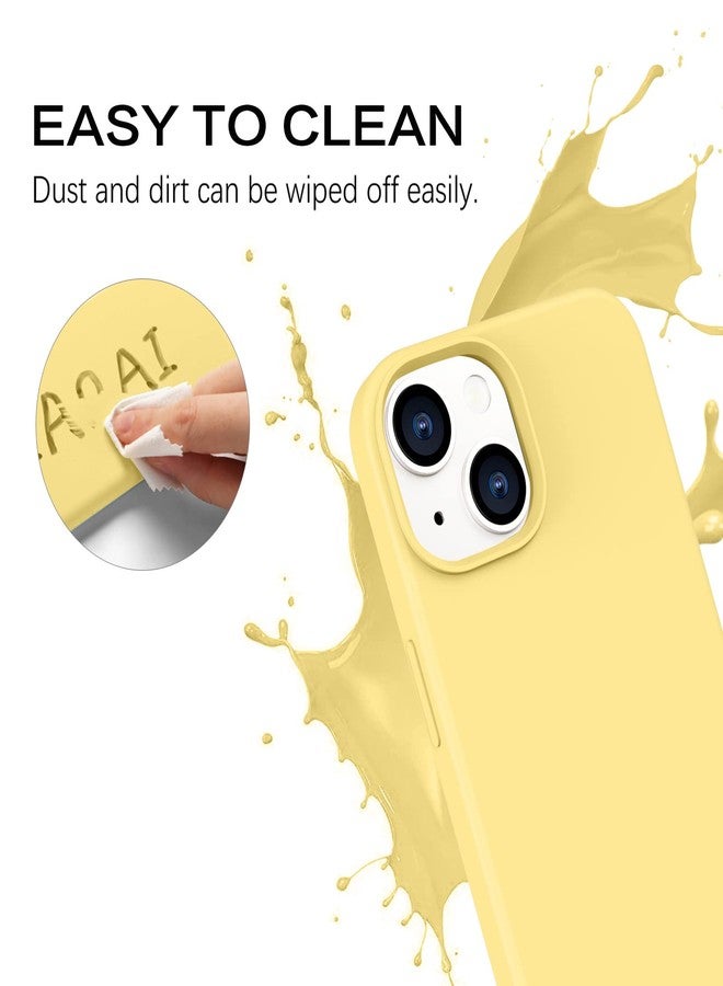BENTOBEN Compatible with iPhone 14 Case, Liquid Silicone Gel Rubber Bumper Microfiber Lining Hard Back Shockproof Protective Phone Cover for iPhone 14 6.1",Yellow - Image 4