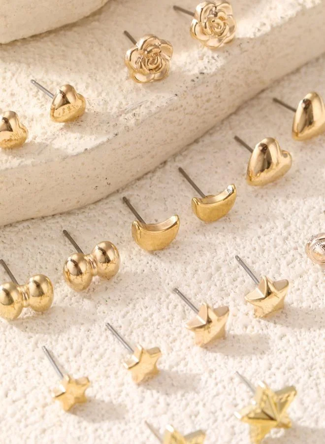 تايك تو مجموعة من 10 أزواج أقراط صغيرة متنوعة