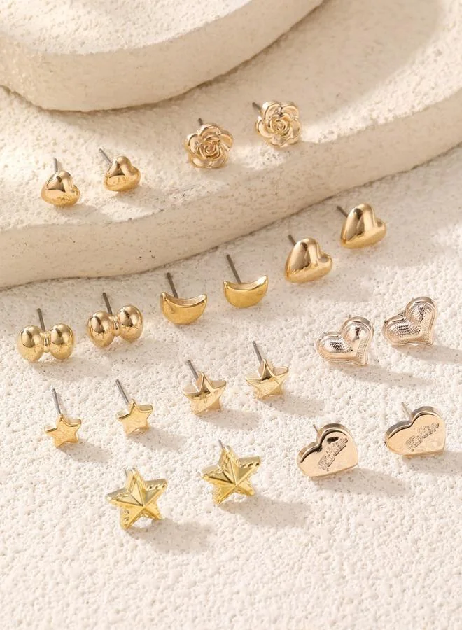 تايك تو مجموعة من 10 أزواج أقراط صغيرة متنوعة