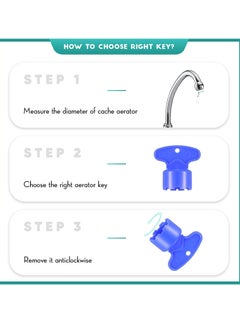 Y&D Faucet Aerator Key Removal Wrench Tool with 5 Sizes M16.5 18.5 21.5 22.5 24 Recessed Sink Wrenches for Cache Aerators Filter Screen Nozzle Accessories BLUE  - Image 3