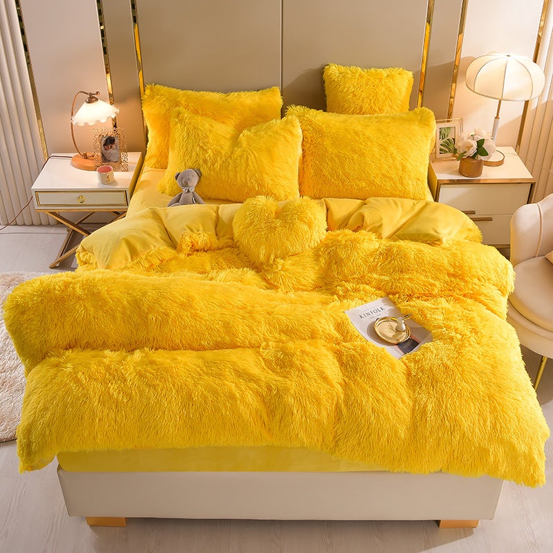 Plush Plush Thickened Warm Mink Velvet Four-Piece Set Crystal Velvet Three-Piece Set For All Seasons - Image 1