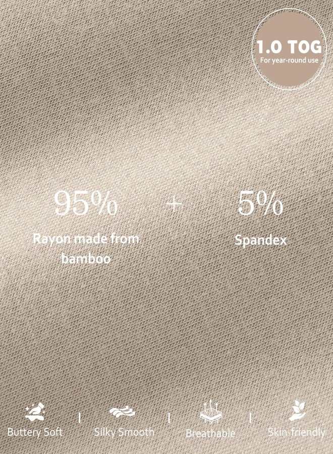 FIEMOL Rayon Made from Bamboo Baby Sleep Sack 6-12 Months, 1.0 Tog Baby Wearable Blanket, Soft Sleeping Bag for Newborn Infant Babies with 2-Way Zipper 2 Pack (Medium) Grey Elephant - Image 4