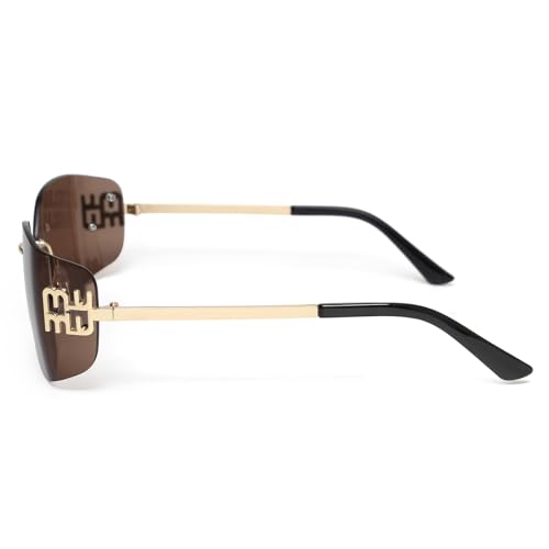 KENBO Futuristic Rimless Y2K Sunglasses for Women Men Fashion Wrap Around Frame Trendy Shield Frameless Design -C2 - Image 4