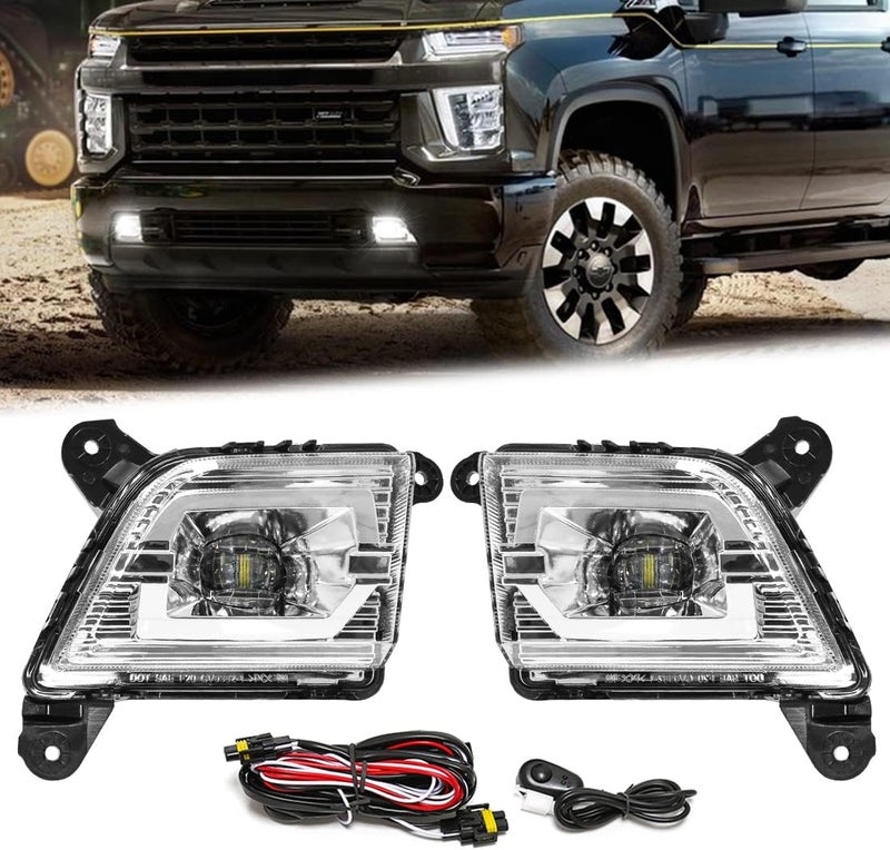 VGETTING LED Fog Light Kit for Chevy Silverado 2019-2021 - Front Bumper Driving Light with Wiring Harness - Image 1