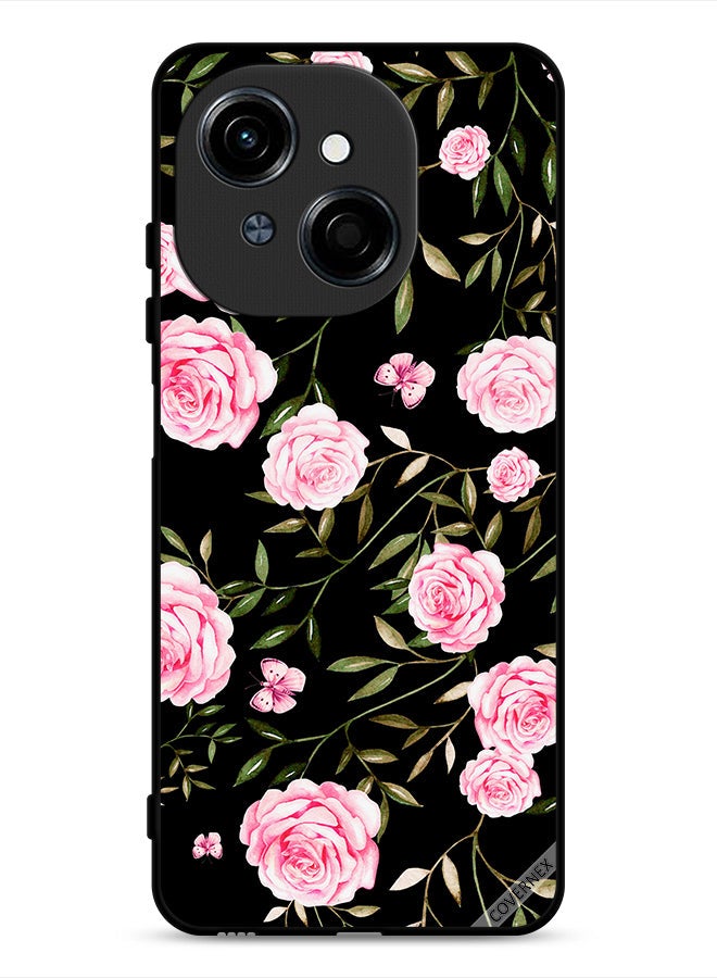 Covernex Tecno Spark Go 1 4G Protective Case Cover Rose In Bunches Of Small Leaves - Image 1