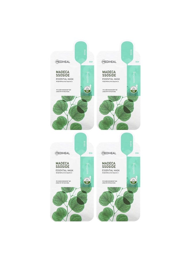 MEDIHEAL MEDIHEAL, Madecassoside, Essential Beauty Mask, 4 Sheets, 0.81 fl oz (24 ml) Each  - Image 1