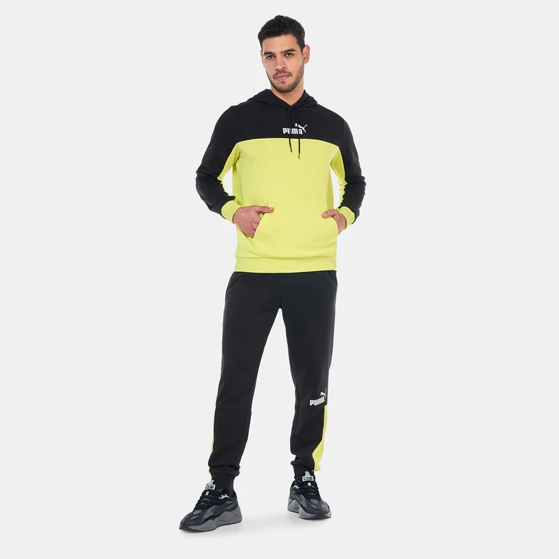 PUMA Yellow Men's Essentials+ Block Hoodie for Men | Best Price UAE