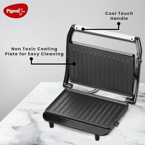 Pigeon by Stovekraft Panini Sandwich Maker | 850 Watt (Black) | Panini | Grill | Toast | 1 Year Warranty | Proudly Made In India - Image 3
