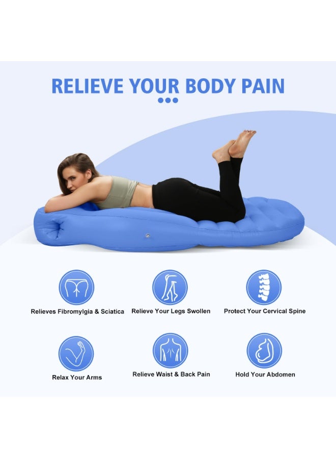 Arabest Inflatable Pregnancy Pillow, Full Body Maternity Airbed/Float with Hole for Tummy, The Best Pregnancy Pillow for Sleeping Prone, Maternity Pillow and Pregnancy Must Haves, Blue - Image 2