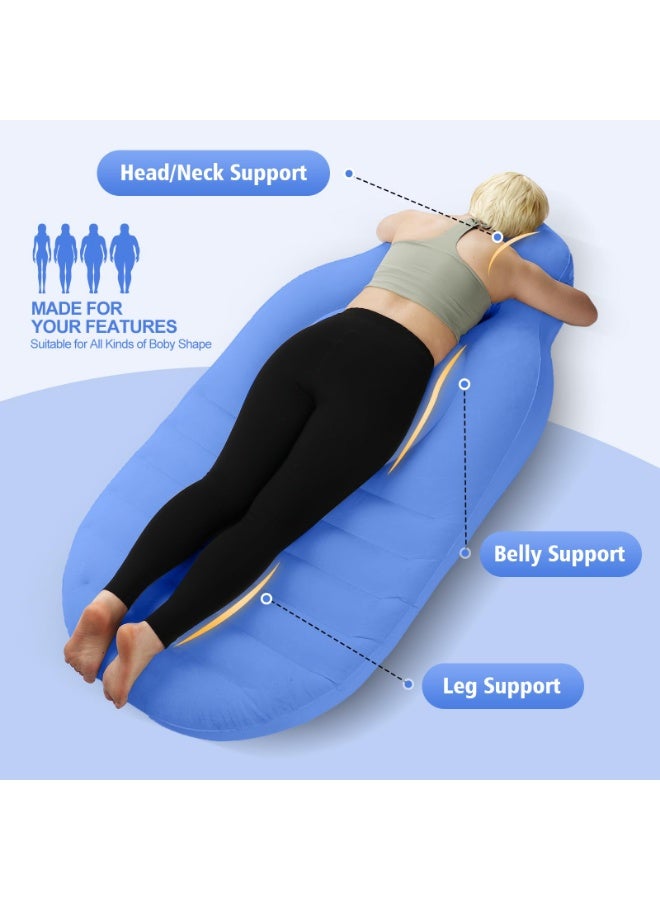 Arabest Inflatable Pregnancy Pillow, Full Body Maternity Airbed/Float with Hole for Tummy, The Best Pregnancy Pillow for Sleeping Prone, Maternity Pillow and Pregnancy Must Haves, Blue - Image 4
