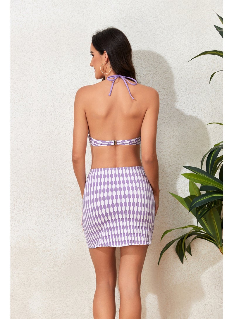 Fashionable Women's Bikini Swimsuit Three Piece Set  - Image 3