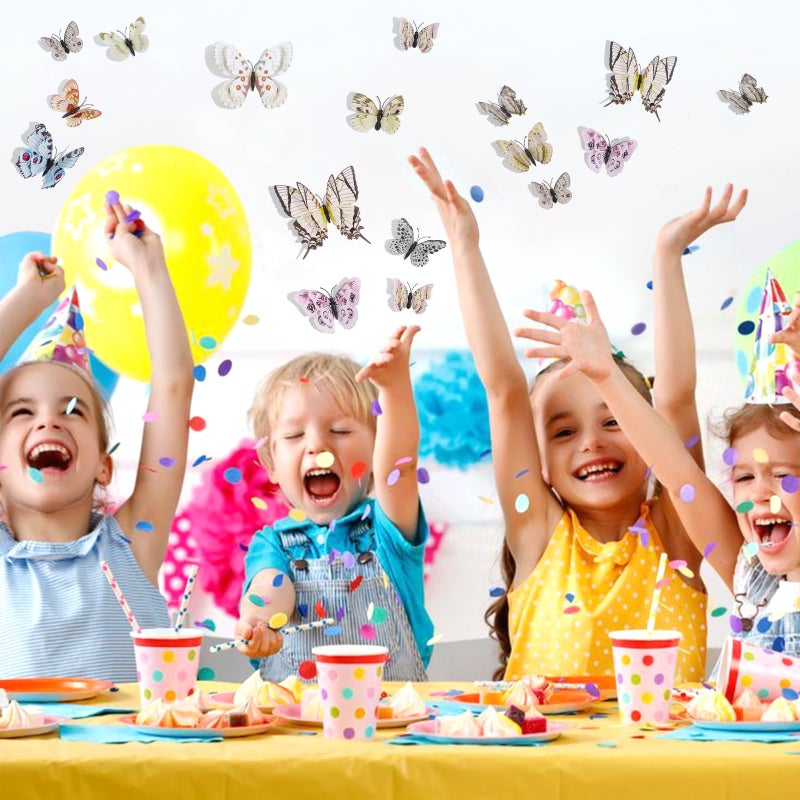 SAOROPEB 3D Butterfly Wall Decor  48 Pcs Double Layer Butterfly Decorations for Party Decorations Locker Decor Refrigerator Decal  Reusable (White) - Image 2