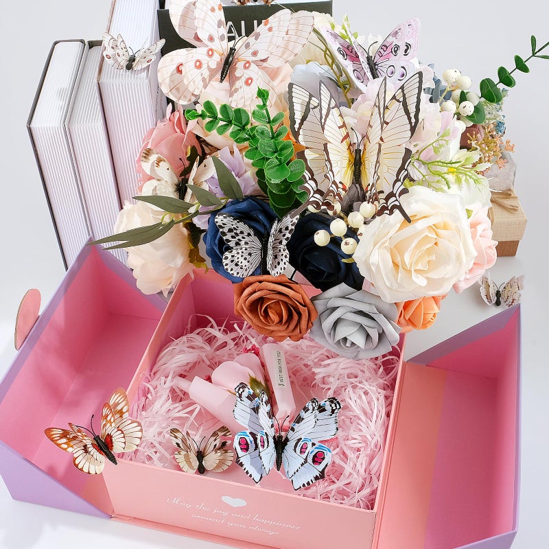 SAOROPEB 3D Butterfly Wall Decor  48 Pcs Double Layer Butterfly Decorations for Party Decorations Locker Decor Refrigerator Decal  Reusable (White) - Image 5