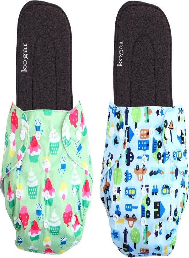 Kogar Print Reusable Cloth Diapers + Insert Pad Washable 100% Absorption 0-3 Yr) - Image 1