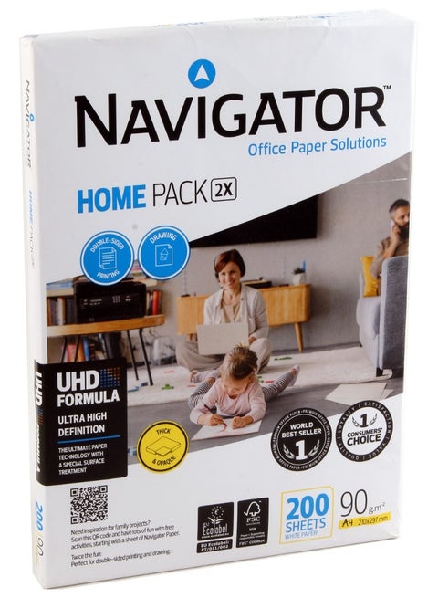 Navigator Copy Paper Pack 200 Sheets 90gsm White A4